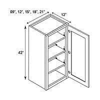 SE-W1242: Single Door Wall Cabinet