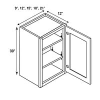 SE-W1530: Single Door Wall Cabinet