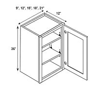 SE-W1536: Single Door Wall Cabinet