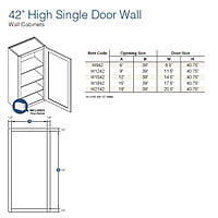 SE-W1542: Single Door Wall Cabinet